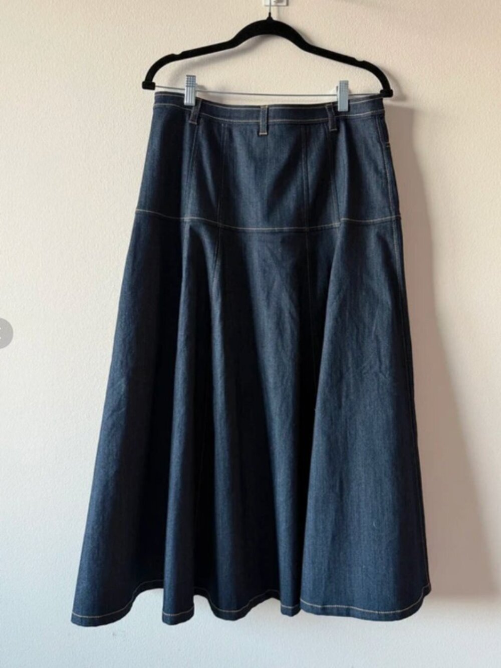 Cinq à Sept's Veena Denim Midi-Skirt - Size 10 - Picture 4 of 5